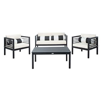 Safavieh Alda Outdoor Loveseat, Chair & Coffee Table 4 pc Set