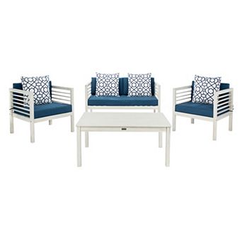 Safavieh Alda Outdoor Loveseat, Chair & Coffee Table 4 pc Set
