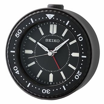 Seiko Mai Black Alarm Clock Table Decor