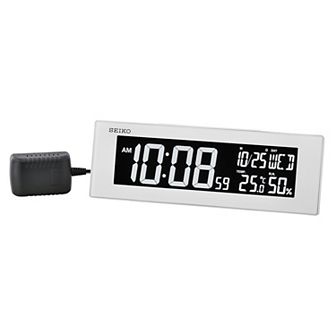 Seiko 70-Color Changing White Alarm Clock Table Decor