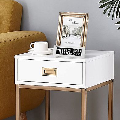 Seiko 70-Color Changing White Alarm Clock Table Decor