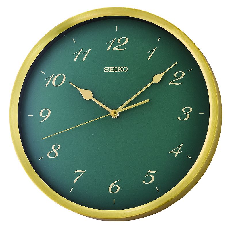 Seiko Saito Green Jewel Tone Wall Clock, 12