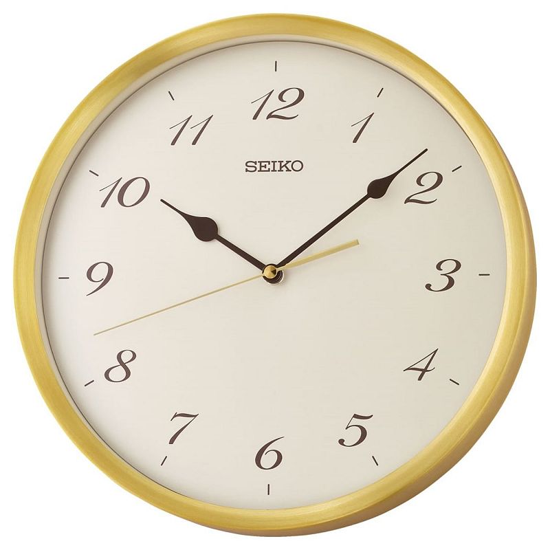 Seiko Saito Wall Clock, Gold, 12
