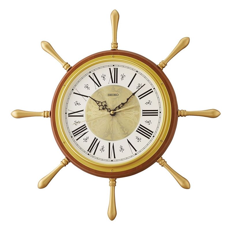 Seiko Rei Nautical Helm Wall Clock, Brown