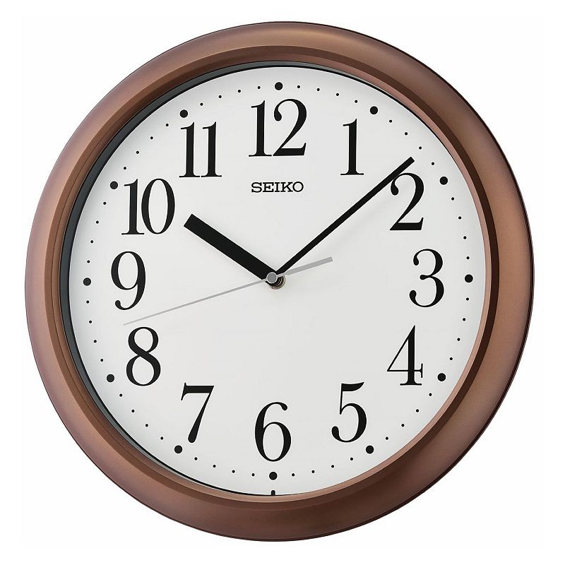 UPC 020963856049 product image for Seiko Yori Wall Clock, Brown, 12