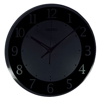 Seiko Luminous White Black Wall Clock