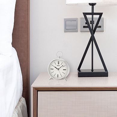 Seiko Ming Silver Finish Alarm Clock Table Decor