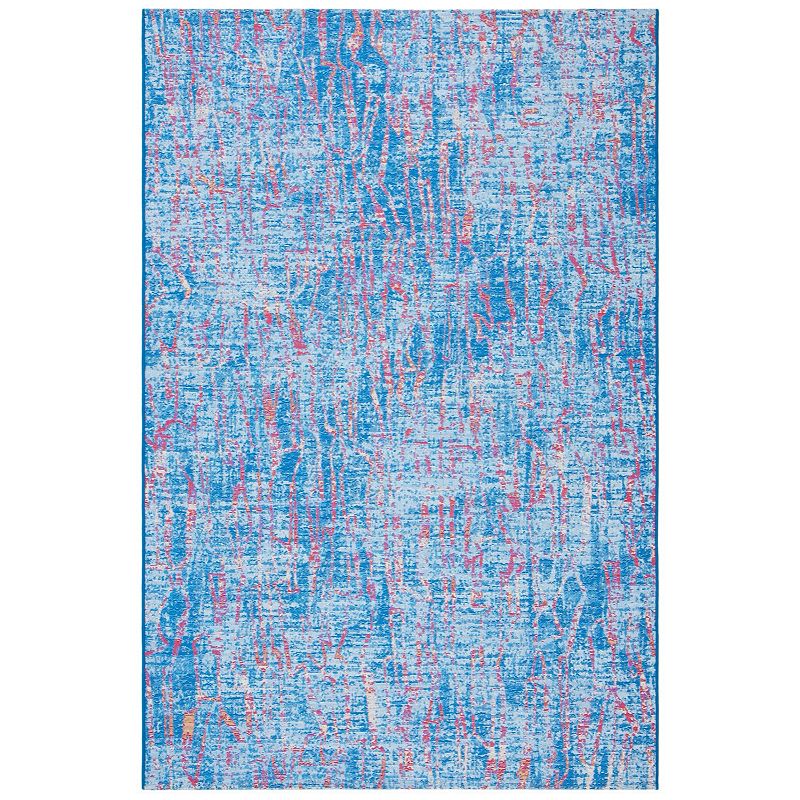 Safavieh Summer Alana Indoor Outdoor Rug, Blue, 7Ft Rnd