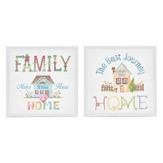 Prinz Family Sentiment Canvas Wall Art 2 pc Set