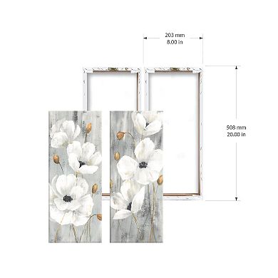 Prinz White Peonies Canvas Wall Art 2-piece Set