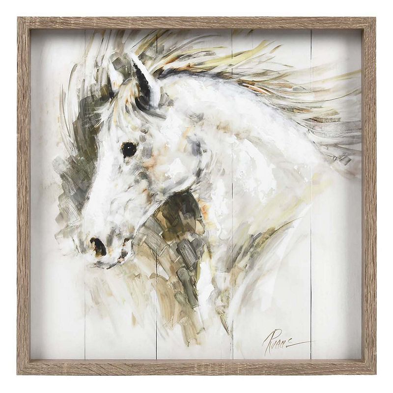 37220273 Prinz Rev Box Horse Canvas Wall Art, White, 18X18 sku 37220273