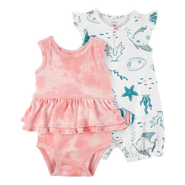 Baby Girl Carter's 2-Piece Romper & Sunsuit Set