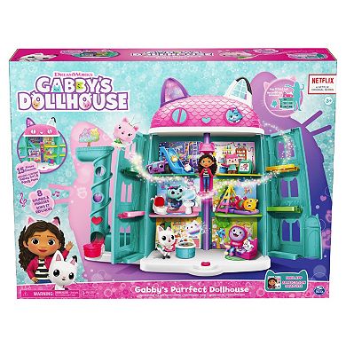 Spin Master DreamWorks Gabby's Dollhouse Purrfect Dollhouse with 2 Toy Figures and Accessories