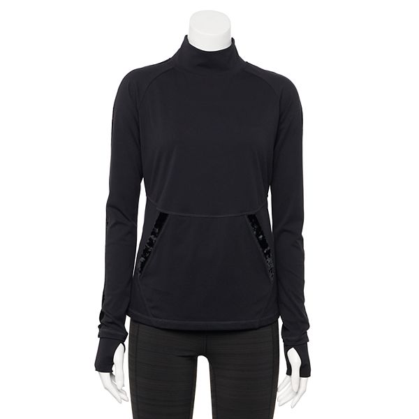 Women's FLX Affirmation Velvet-Trim Mockneck Top