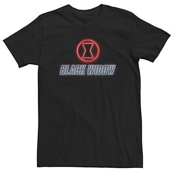Big & Tall Marvel Black Widow Neon Glow Logo Tee