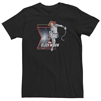 Big & Tall Marvel Black Widow Action Shot Logo Tee