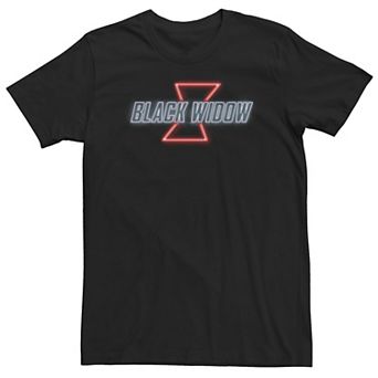 Big & Tall Marvel Black Widow Neon Logo Tee