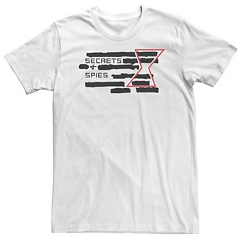 Big & Tall Marvel Black Widow Secrets And Spies Crossed Out Logo Tee