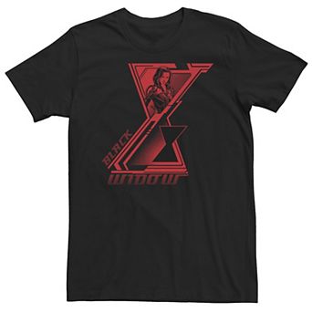 Big & Tall Marvel Black Widow Double Logo Portrait Tee