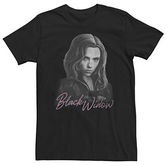 Big & Tall Marvel Black Widow Movie Monochromatic Portrait Tee
