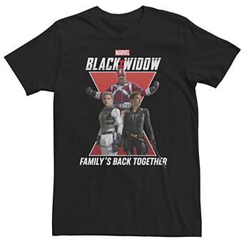 Big & Tall Marvel Black Widow Group Shot Family's Back Together Tee