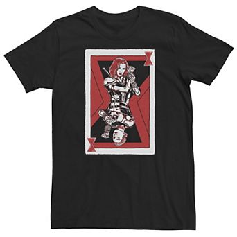 Big & Tall Marvel Black Widow Playing Card Tee