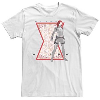 Big & Tall Marvel Black Widow Glitch Logo Fill Tee