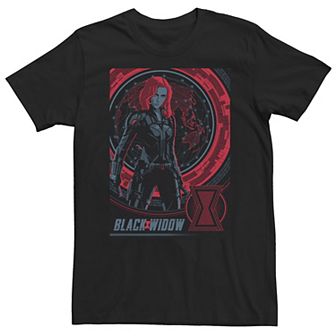 Big & Tall Marvel Black Widow Globe Portrait Poster Tee