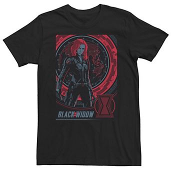 Big & Tall Marvel Black Widow Globe Portrait Poster Tee
