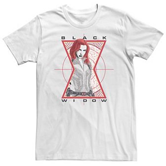 Big & Tall Marvel Black Widow Glitch Target Logo Portrait Tee