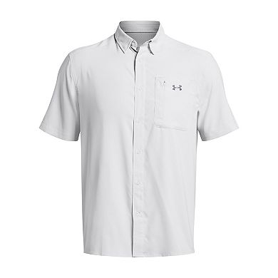 Men's Under Armour UPF 30 Drift Tide 2.0 Fitted Performance Short Sleeve Button-Down Shirt