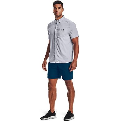 Men's Under Armour UPF 30 Drift Tide 2.0 Fitted Performance Short Sleeve Button-Down Shirt