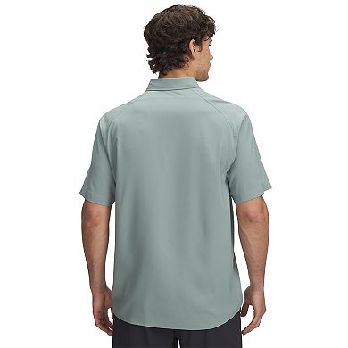 Men's Under Armour UPF 30 Drift Tide 2.0 Fitted Performance Short Sleeve Button-Down Shirt