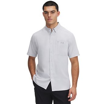 Men's Under Armour UPF 30 Drift Tide 2.0 Fitted Performance Short Sleeve Button-Down Shirt
