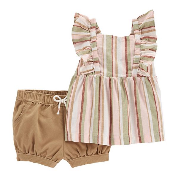 Baby Girl Carter's Striped Top & Shorts Set