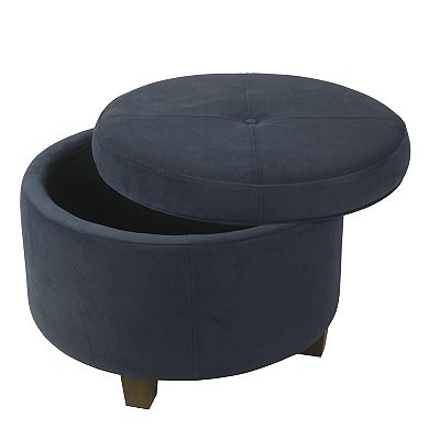 HomePop Large Velvet Storage Ottoman