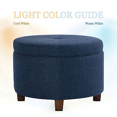 HomePop Large Velvet Storage Ottoman