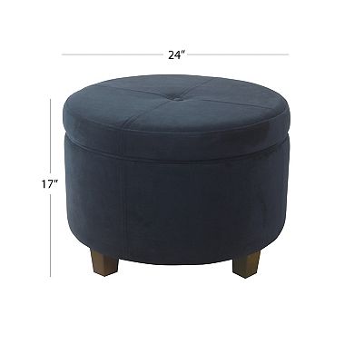 HomePop Large Velvet Storage Ottoman