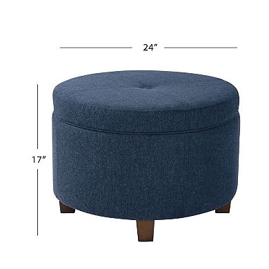 HomePop Large Velvet Storage Ottoman