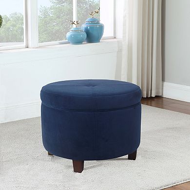 HomePop Large Velvet Storage Ottoman