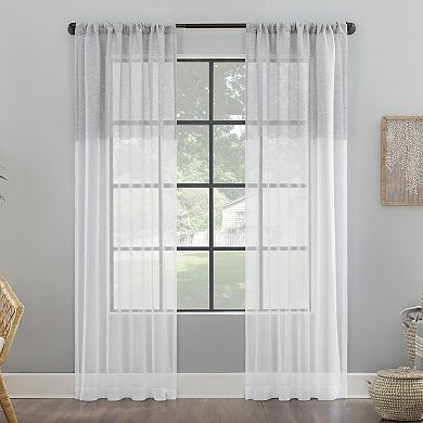 Clean Window Color Block Accent Anti-Dust Sheer Window Curtain Panel
