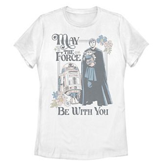 Juniors' Star Wars: The Mandalorian Luke Skywalker Floral Portrait Tee