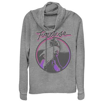 Juniors' Footloose Cowlneck Graphic Lightweight Long Sleeve