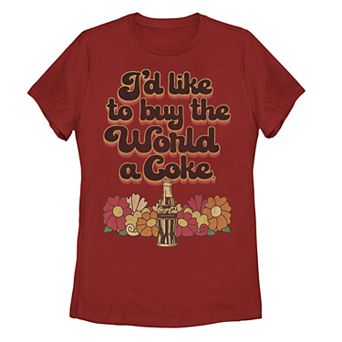 Juniors' Coca-Cola "I'd Like To Buy The World A Coke" Floral Tee