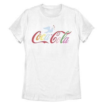 Juniors' Coca Cola Logo Dove Tee