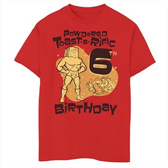 Boys 8-20 Ren & Stimpy Powdered Toast-A-Rific 6th Birthday Tee