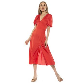 Women's ALEXIA ADMOR Puff-Sleeve Fit & Flare Dress