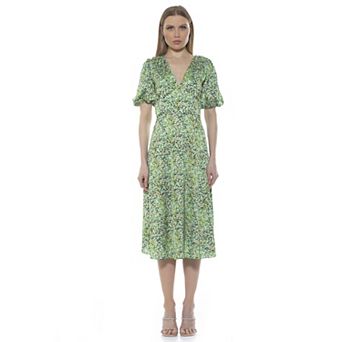 Women's ALEXIA ADMOR Puff-Sleeve Fit & Flare Dress