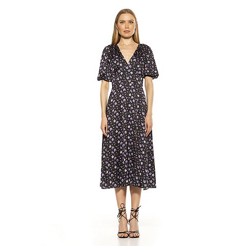 Женские платья ALEXIA Women's ALEXIA ADMOR Puff-Sleeve Fit & Flare Dress