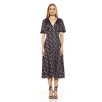 Women's ALEXIA ADMOR Puff-Sleeve Fit & Flare Dress